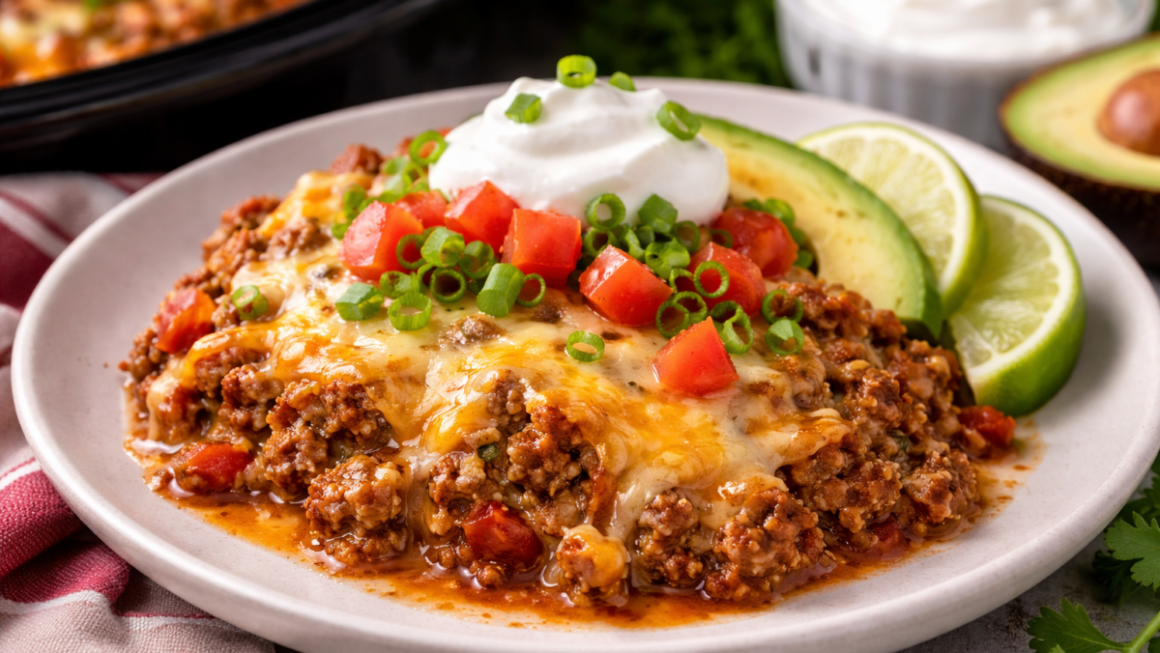 Low Carb Slow Cooker Taco Casserole